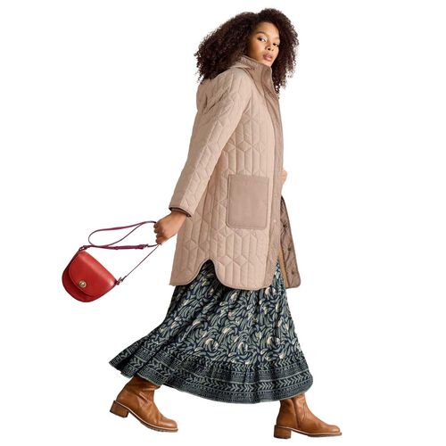 White Stuff Carmel Borg Lined Quilted Coat